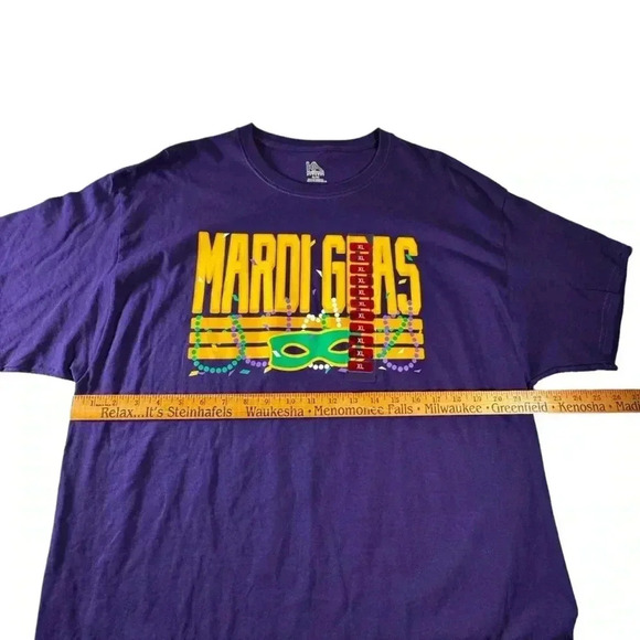 Knights Apparel MARDI GRAS Purple 100% Cotton XL Short Sleeve Shirt NWOT - Picture 3 of 9
